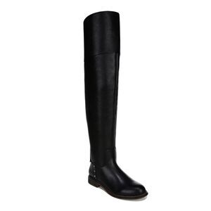 FP BEACH Womens Black Studded Haleen Round Toe Block Heel Leather Boots 7.5 W